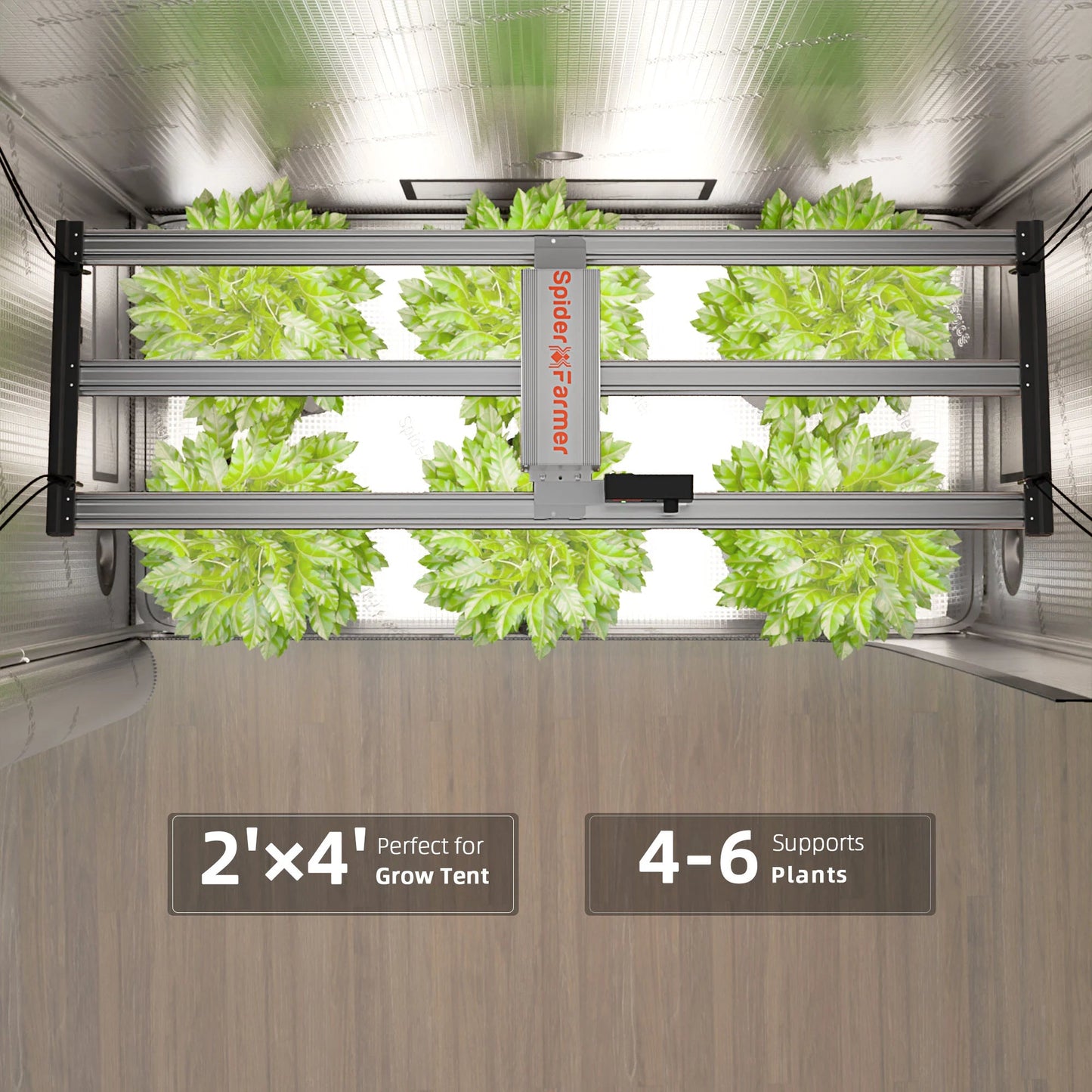 2025 Spider Farmer® G4500 320W WiFi & Bluetooth App-controlled LED Grow Light Full Spectrum Dimmable Pflanzenlampe, pour tente de culture 70x140cm SPIDER FARMER