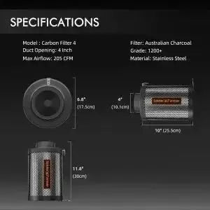 2025 Nouveau Spider Farmer 4 pouces Ventilateur en ligne 205CFM Ventilateur d’échappement Filtres à charbon et kits de conduits avec contrôleur GGS - BIRD SHOP ORNITHOLOGIE LUXEMBOURG S.A.R.L-S