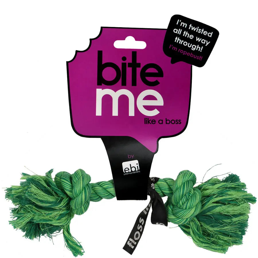 'do you even floss dawg' jeu corde 2 noeuds vert 20x6x4cm - BIRD SHOP ORNITHOLOGIE LUXEMBOURG