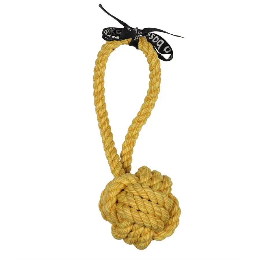 'are you knots' balle avec boucle jaune 20x6x6cm - BIRD SHOP ORNITHOLOGIE LUXEMBOURG
