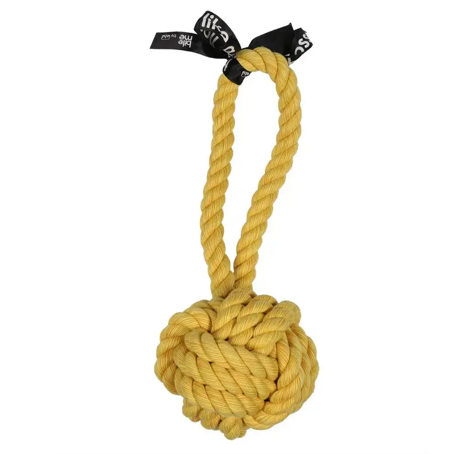 'are you knots' balle avec boucle jaune 20x6x6cm - BIRD SHOP ORNITHOLOGIE LUXEMBOURG
