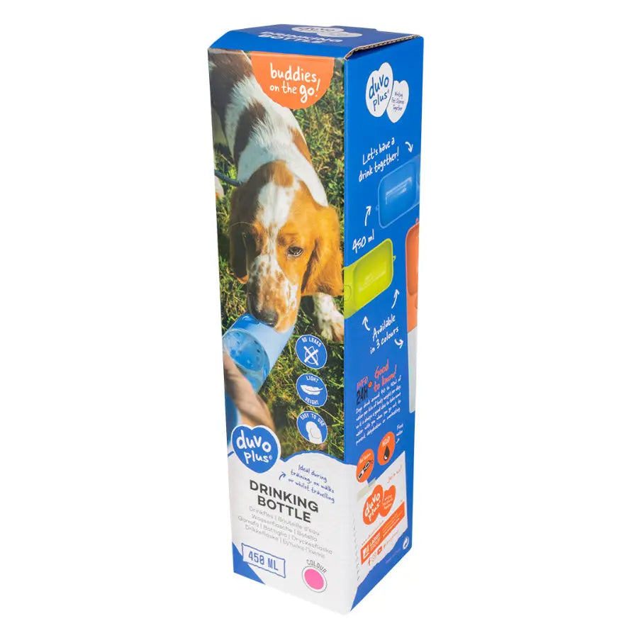 Bouteille d'eau rose 450ml - 28,5x6,5x6,5 - BIRD SHOP ORNITHOLOGIE LUXEMBOURG