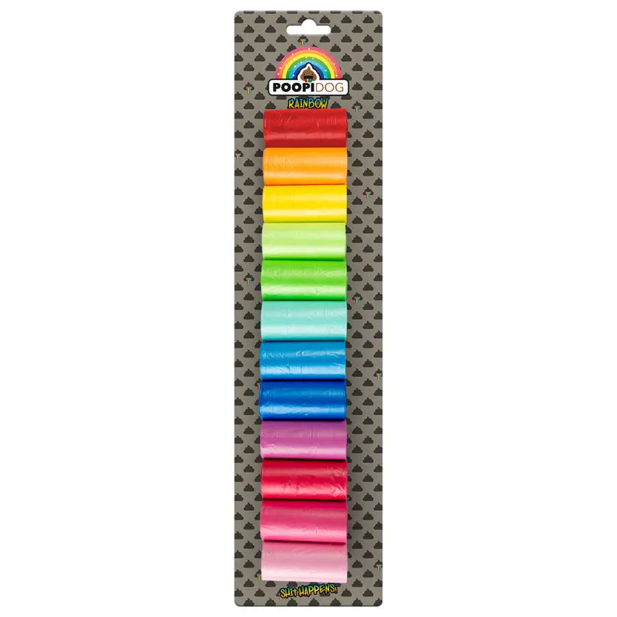 Sacs ramasse-crottes rainbow multicolore 12x - BIRD SHOP ORNITHOLOGIE LUXEMBOURG