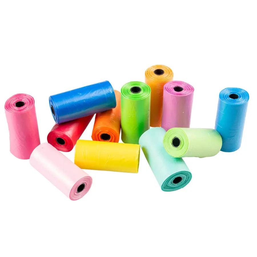 Sacs ramasse-crottes rainbow multicolore 12x - BIRD SHOP ORNITHOLOGIE LUXEMBOURG