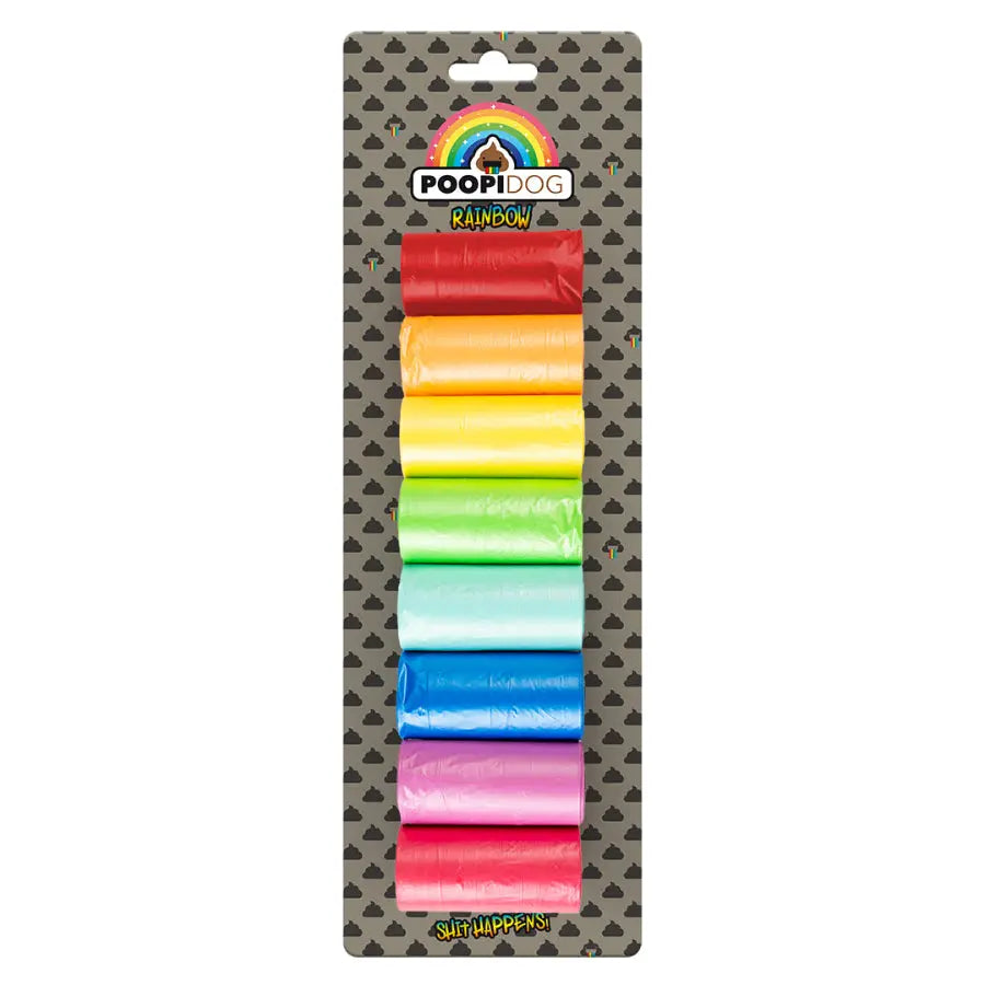 Sacs ramasse-crottes rainbow multicolore 8x - BIRD SHOP ORNITHOLOGIE LUXEMBOURG
