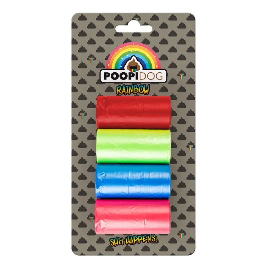 Sacs ramasse-crottes rainbow multicolore 4x - BIRD SHOP ORNITHOLOGIE LUXEMBOURG
