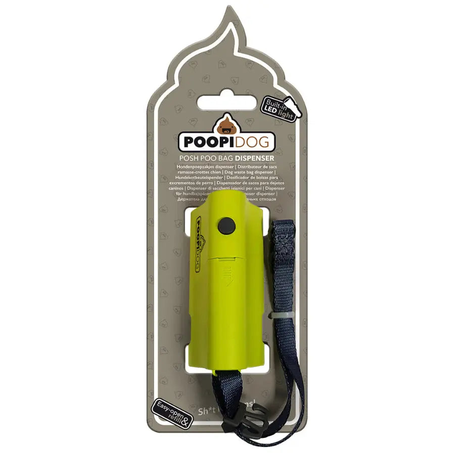 Distributeur sacs ramasse-crottes led citron vert - BIRD SHOP ORNITHOLOGIE LUXEMBOURG