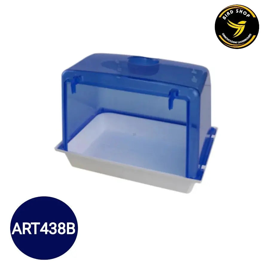 Baignoire Bleue Como 24,5x18x18,5 cm avec crochets pour cages, design moderne et durable