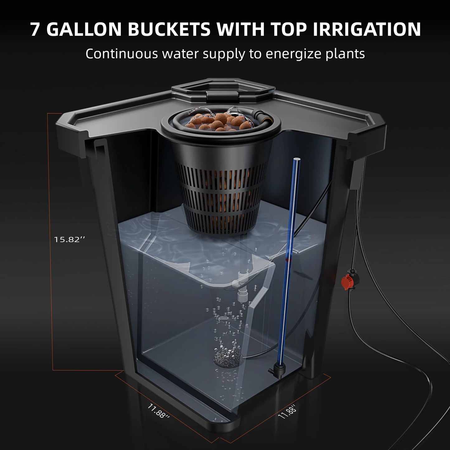 Spider Farmer DWC Système de culture hydroponique avec kit d’égouttement supérieur Culture en eau profonde de 7 gallons 2 seaux SPIDER FARMER