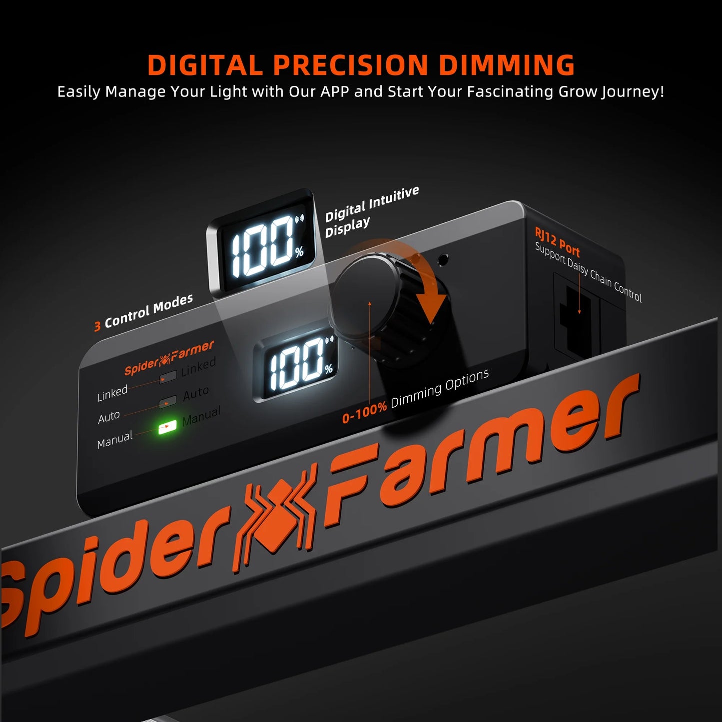 2025 Spider Farmer® G4500 320W WiFi & Bluetooth App-controlled LED Grow Light Full Spectrum Dimmable Pflanzenlampe, pour tente de culture 70x140cm SPIDER FARMER