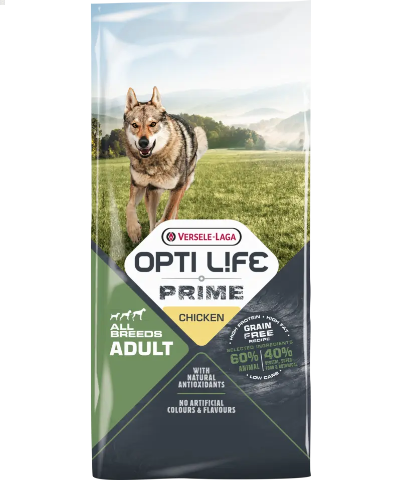 Prime Adult All breeds sans céréales au poulet 2,5kg - Opti Life Versele-Laga