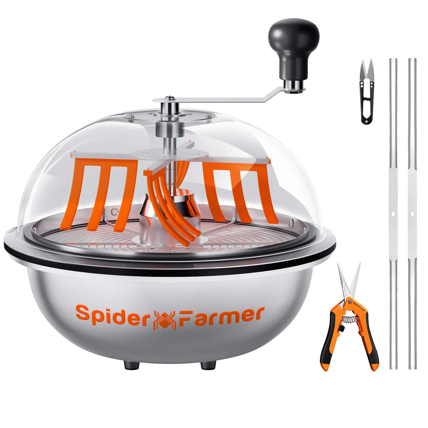 Spider Farmer 13" Coupe-bordures à bol de feuilles de bourgeons, Twist Spin Cut avec dôme de visibilité clair SPIDER FARMER