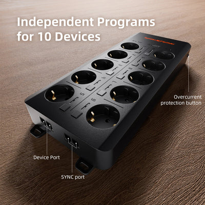 2025 Prise multiple Spider Farmer GGS AC10 avec 10 ports pour le contrôle climatique dans la tente de culture - avec mesure de la température, de l'humidité et du VPD, contrôle du temps, données historiques, Bluetooth et WiFi SPIDER FARMER