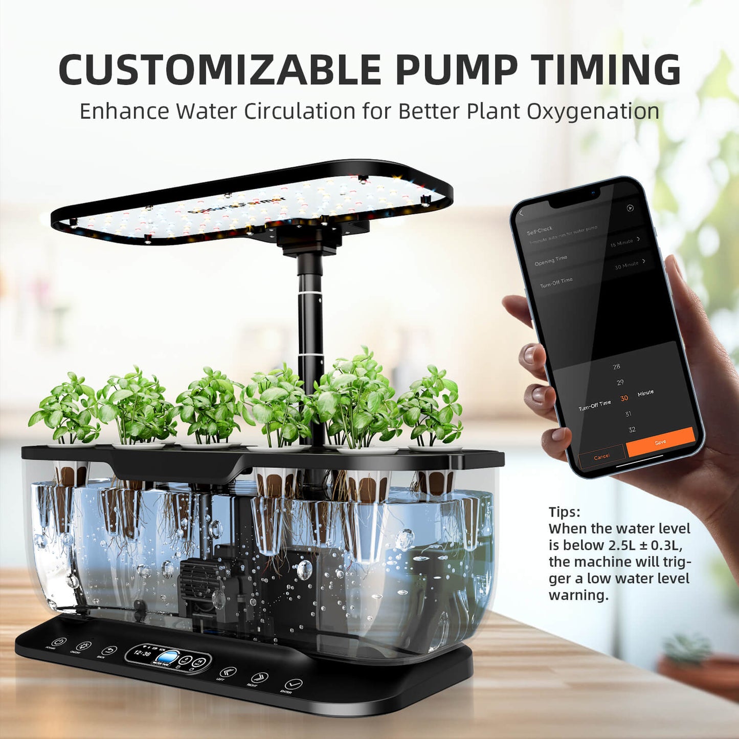 2025 Spider Farmer SmartG12 Kit de système de jardinage hydroponique丨Ensemble de système hydroponique - Jardin d’herbes aromatiques intérieur contrôlé par WiFi et APP avec lampe de culture 36W, 12 pods, réservoir de 6L SPIDER FARMER