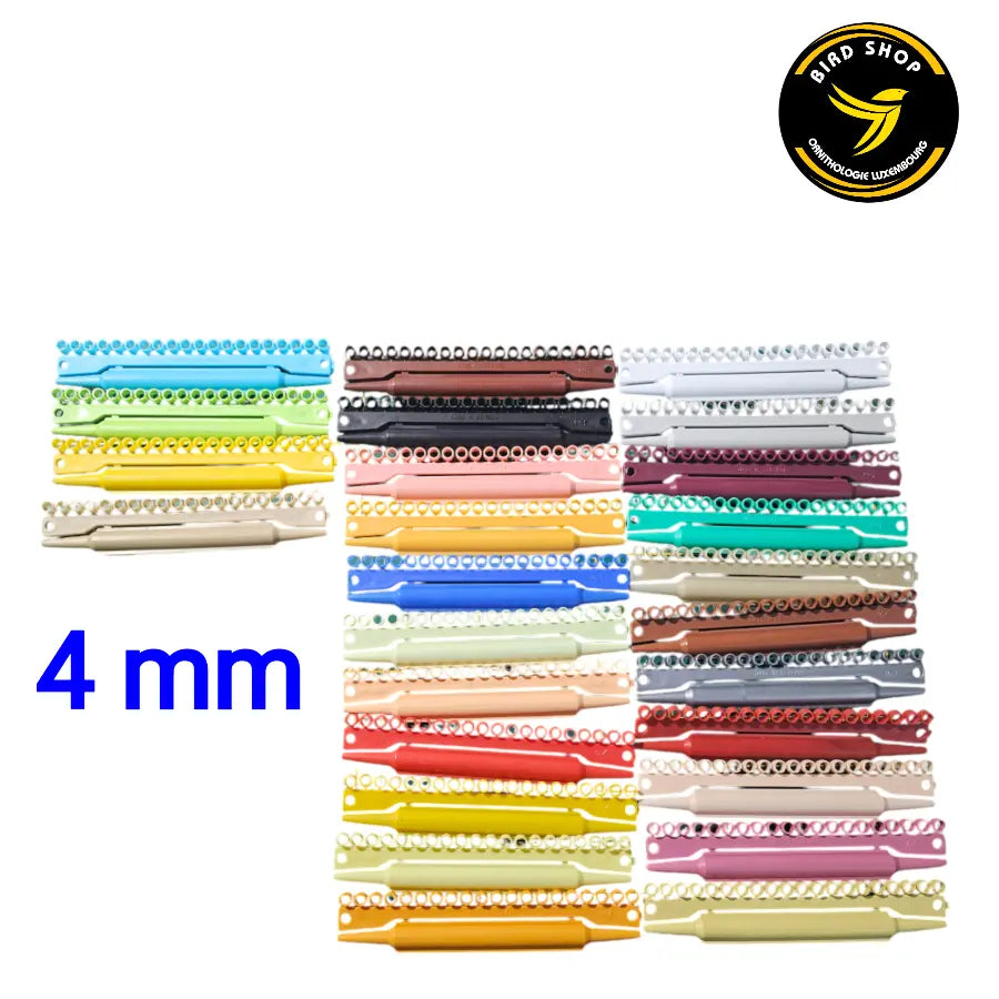 Bagues ouvertes en plastique 20pc avec numéro 1-20 , (4mm Perruche) - BIRD SHOP ORNITHOLOGIE LUXEMBOURG