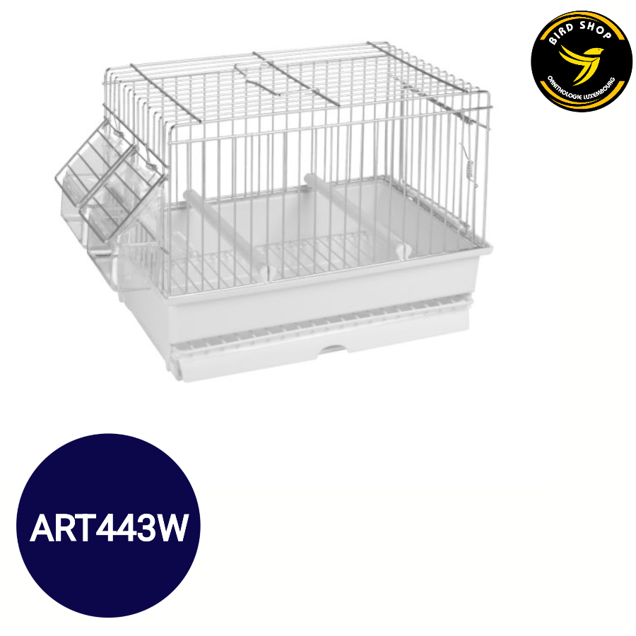 Cage De Transport Brooklyn Blanche 27,5x17x20cm - 2GR - BIRD SHOP ORNITHOLOGIE LUXEMBOURG