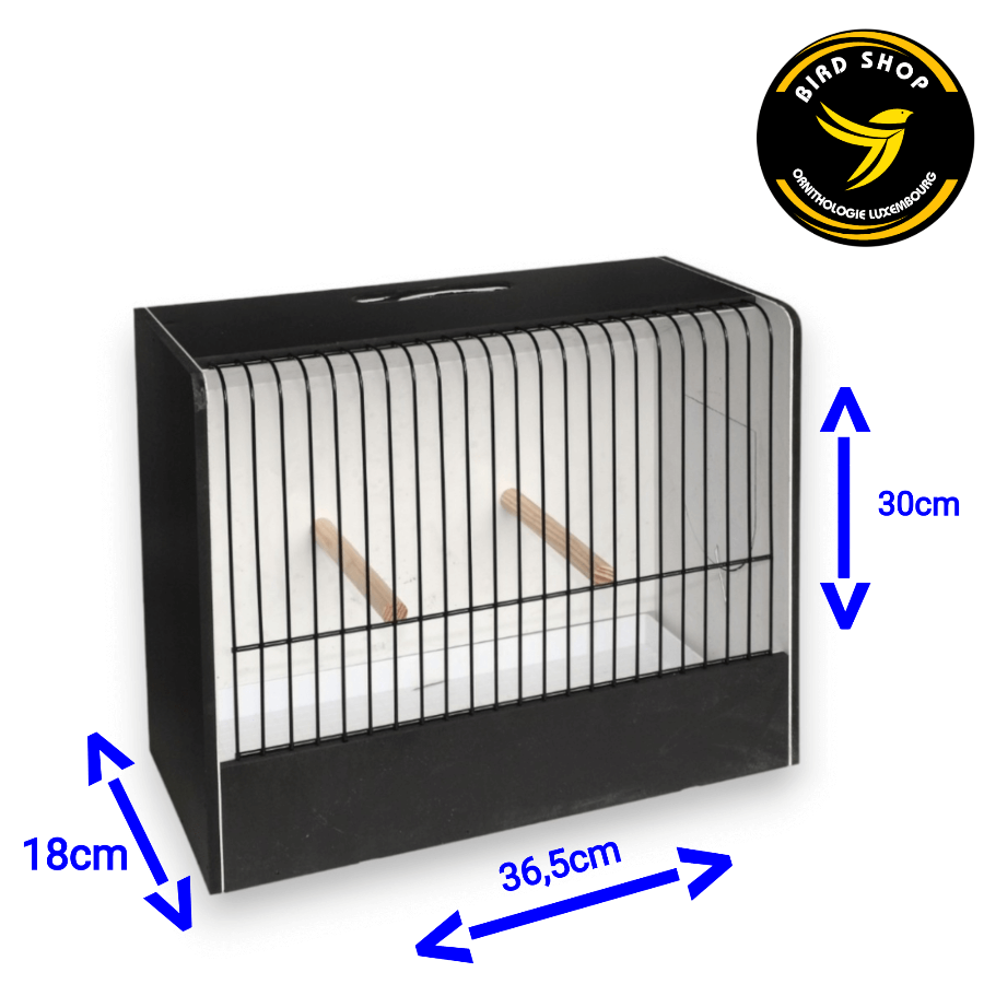 Cage d'exposition perruches noir en PVC - BIRD SHOP ORNITHOLOGIE LUXEMBOURG