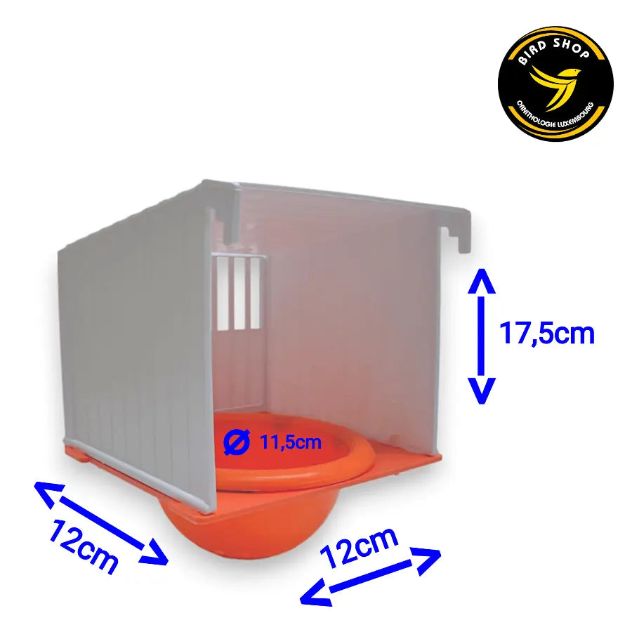 Nichoir en plastique blanc avec nid orange - BIRD SHOP ORNITHOLOGIE LUXEMBOURG