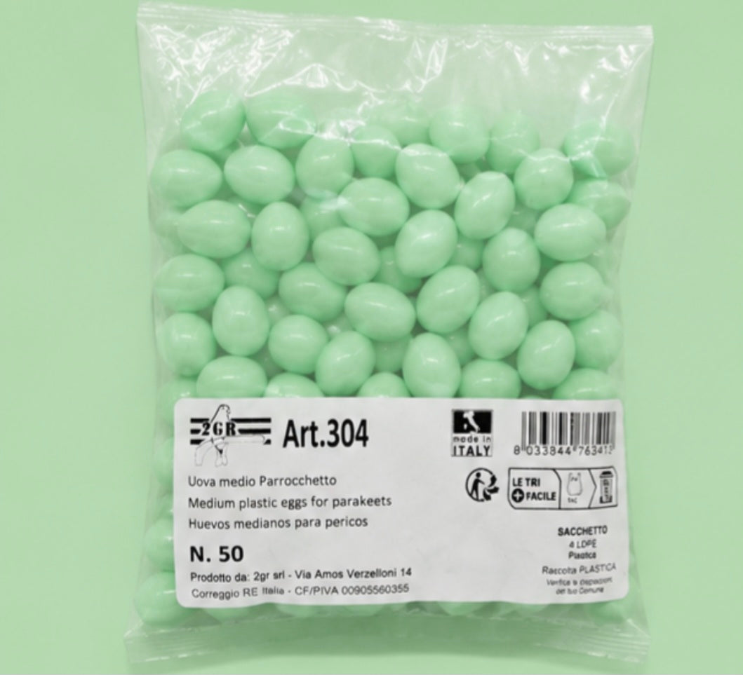 50 faux oeufs en plastique vert 2GR ART.304 2GR