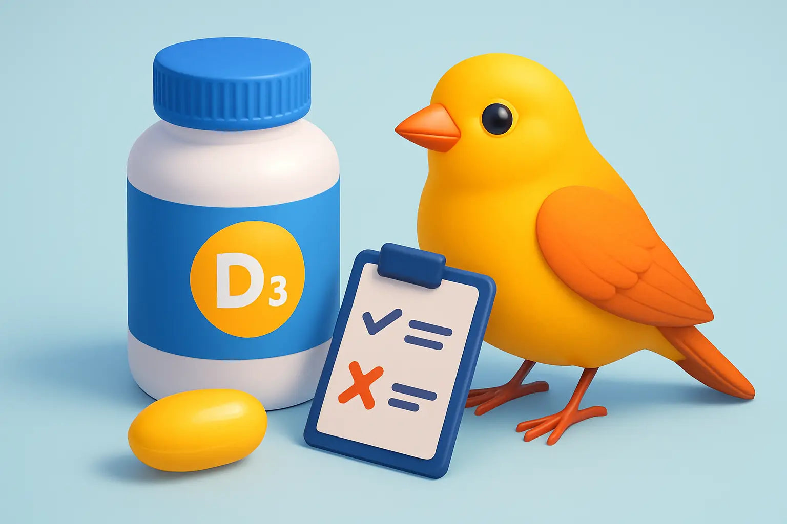 Vitamine D3 pour oiseaux: dosage et erreurs