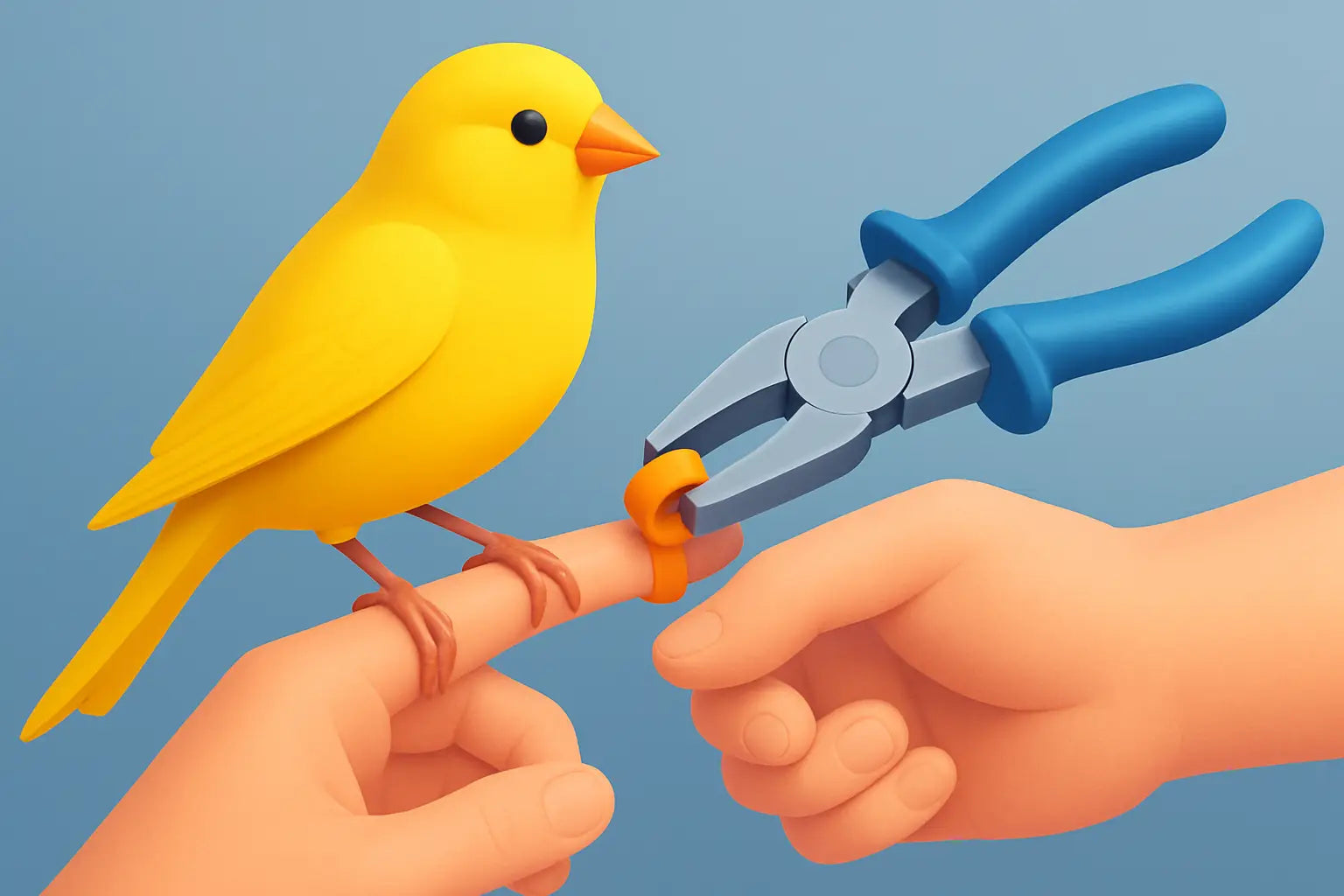Bague fermée canari: comment la poser sans risque