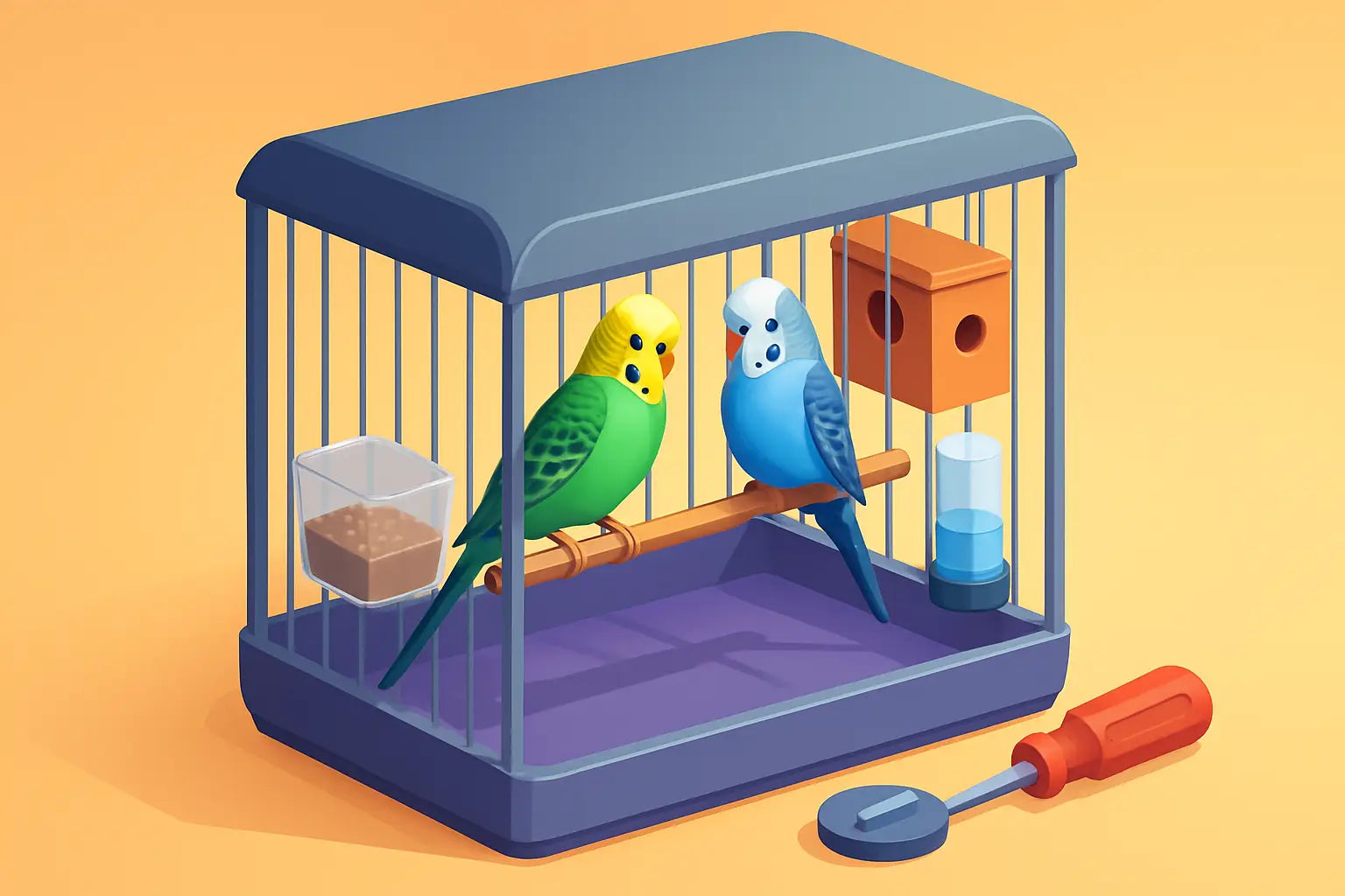 Cage de repro pour perruches ondulées: réglages