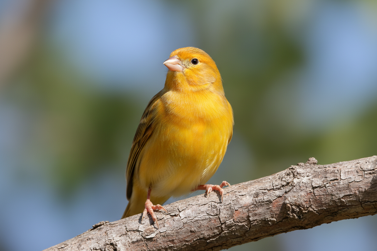 Canari en bonne santé plumage brillant - Signes vitalité oiseaux - Bird Shop Luxembourg