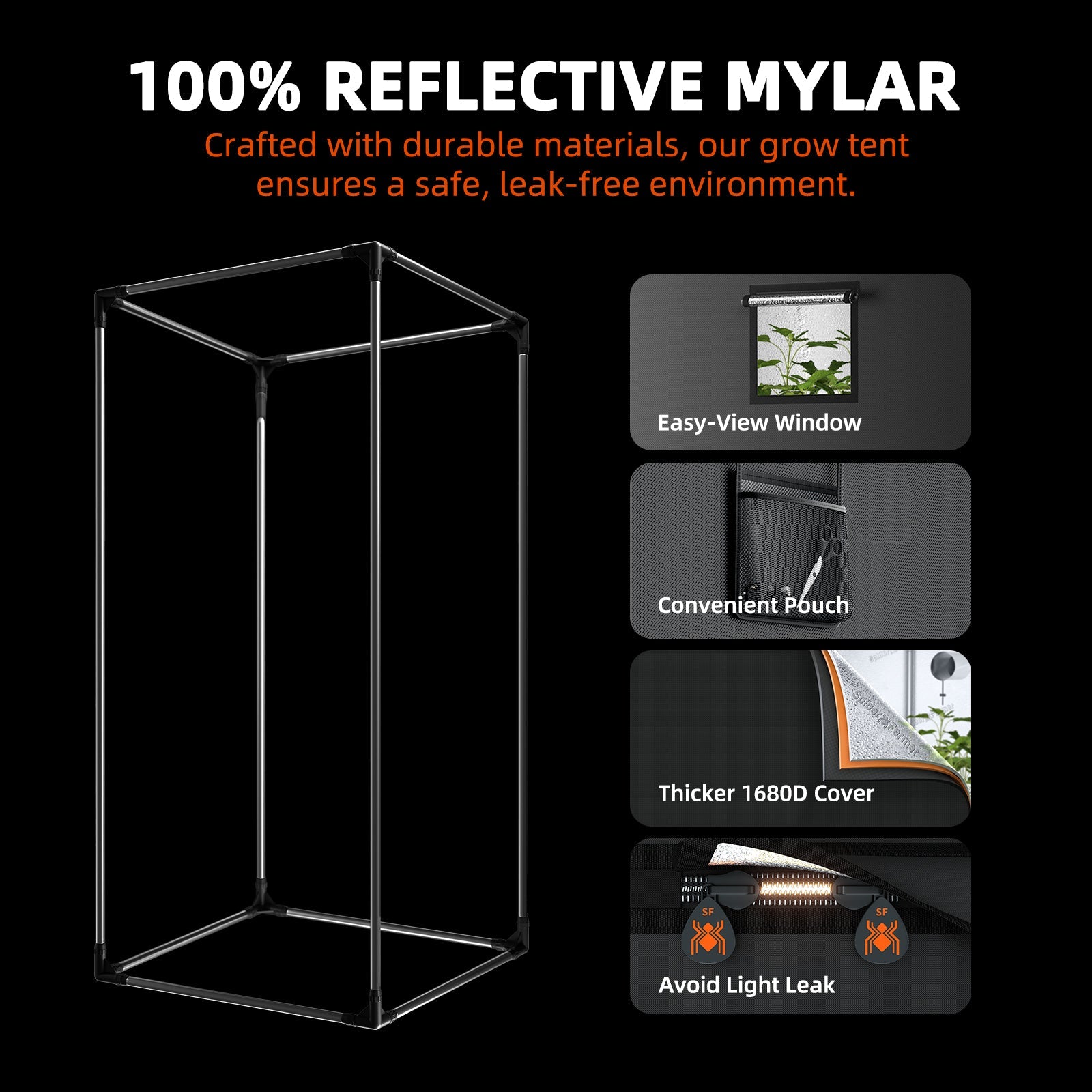 PRE - COMMANDE 2025 / Spider Farmer® 90x90x180cm Kit complet de tente de culture丨Dernière version G3000 Lampe de culture LED à spectre complet丨Système de ventilation 4" avec contrôleur de température et d’humidité SPIDER FARMER