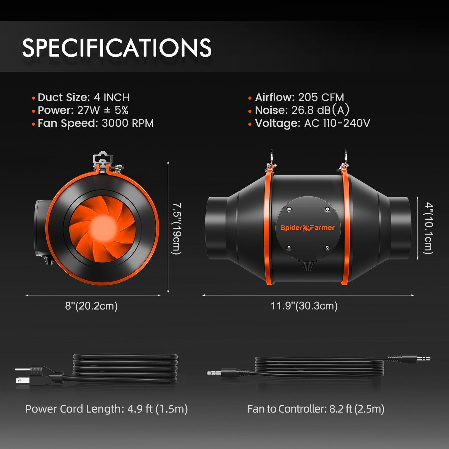 PRE - COMMANDE 2025 / Spider Farmer® 90x90x180cm Kit complet de tente de culture丨Dernière version G3000 Lampe de culture LED à spectre complet丨Système de ventilation 4" avec contrôleur de température et d’humidité SPIDER FARMER