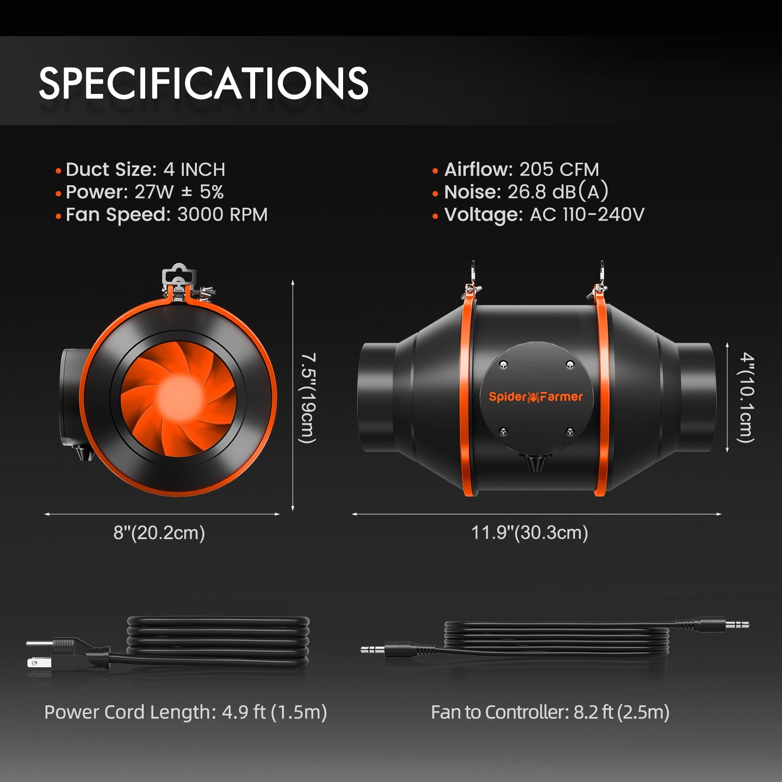 PRE - COMMANDE 2025 / Spider Farmer® 90x90x180cm Kit complet de tente de culture丨Dernière version G3000 Lampe de culture LED à spectre complet丨Système de ventilation 4" avec contrôleur de température et d’humidité SPIDER FARMER