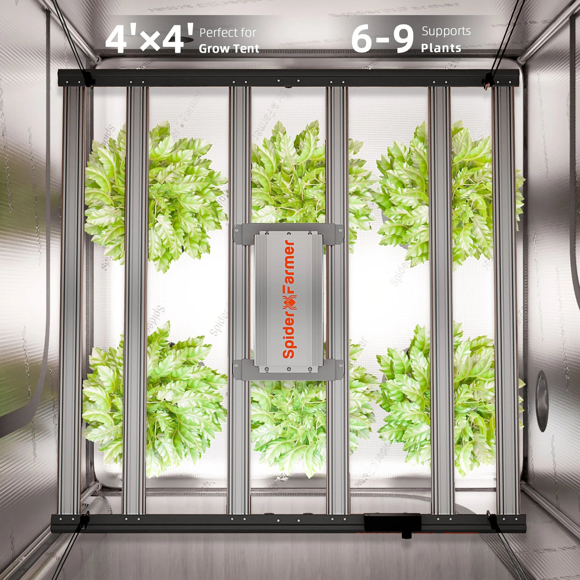 2025 Spider Farmer® G5000 480W WiFi & Bluetooth App-contrôlé LED Grow Light Full Spectrum Dimmable Pflanzenlampe, pour tente de culture 120x120cm SPIDER FARMER