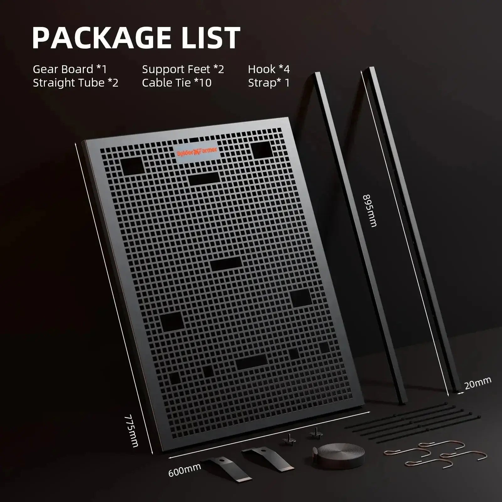 2025 Spider Farmer® Genius Grow System Planche d'engrenage pour tente de culture–Organisateur mural pour contrôleurs et alimentations - BIRD SHOP ORNITHOLOGIE LUXEMBOURG S.A.R.L-S