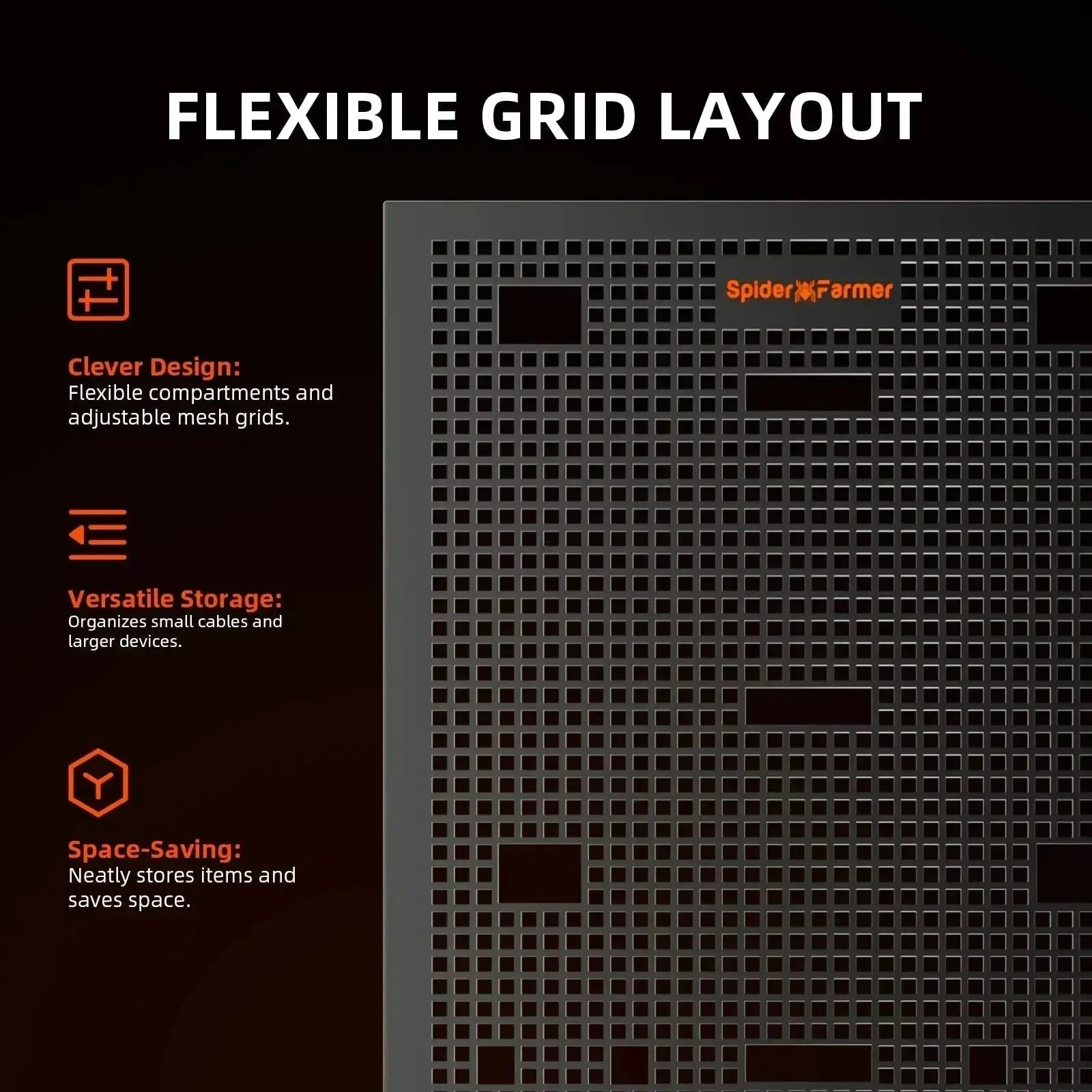 2025 Spider Farmer® Genius Grow System Planche d'engrenage pour tente de culture–Organisateur mural pour contrôleurs et alimentations - BIRD SHOP ORNITHOLOGIE LUXEMBOURG S.A.R.L-S