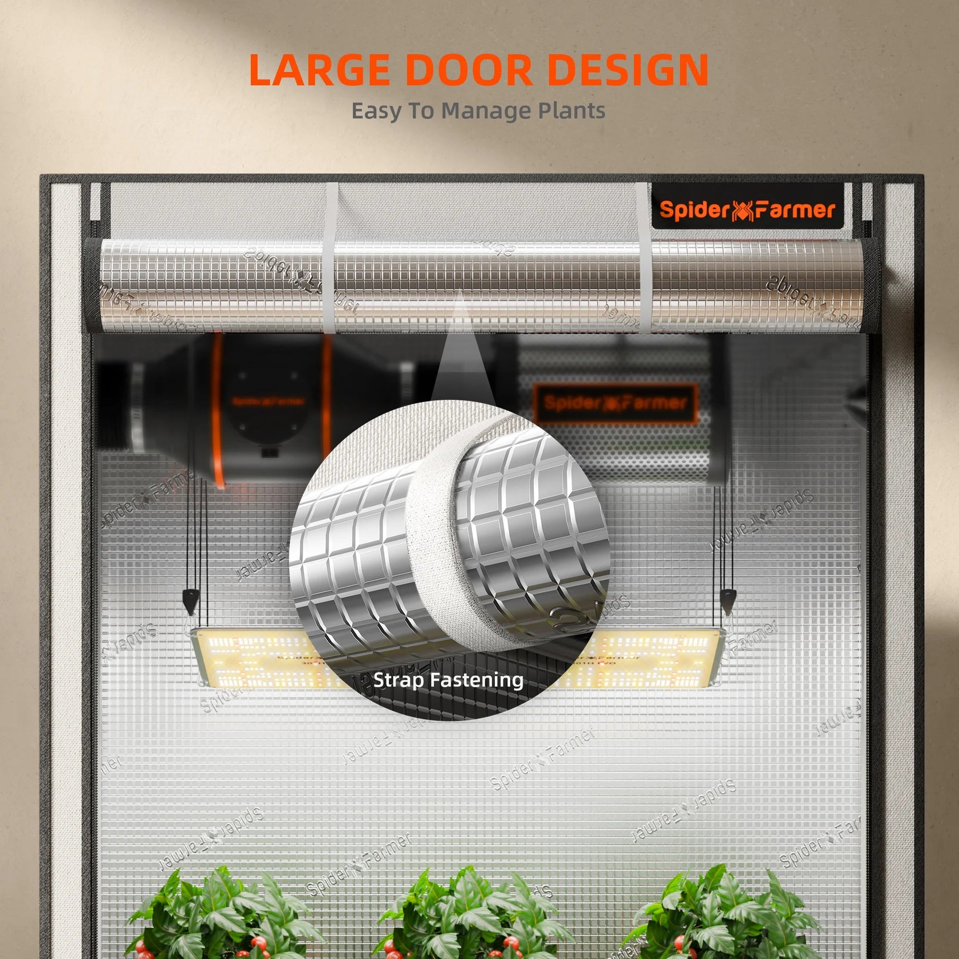 [NOUVEAUTÉ 2025] Spider Farmer 60x60x180cm Pro Tente de culture intérieure Growzelt 2000D Boîte de culture de plantes hautement réfléchissantes SPIDER FARMER
