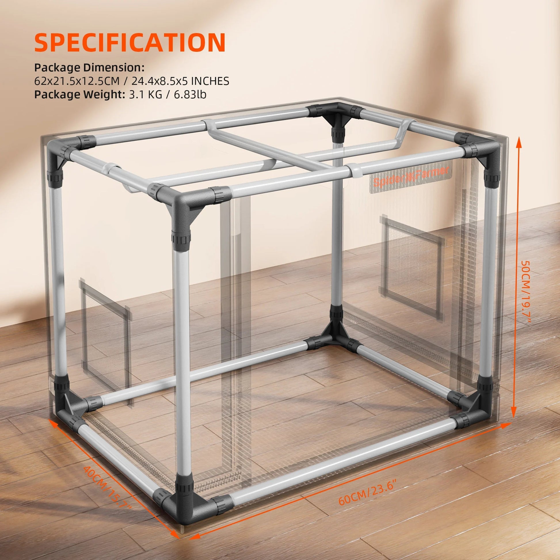 [NOUVEAUTÉ 2025] Spider Farmer 60x40x50cm Mini tente de culture d’intérieur 2000D Oxford Cloth High Reflective Cloning Growzelt Seedling Vegetable Grow Box SPIDER FARMER