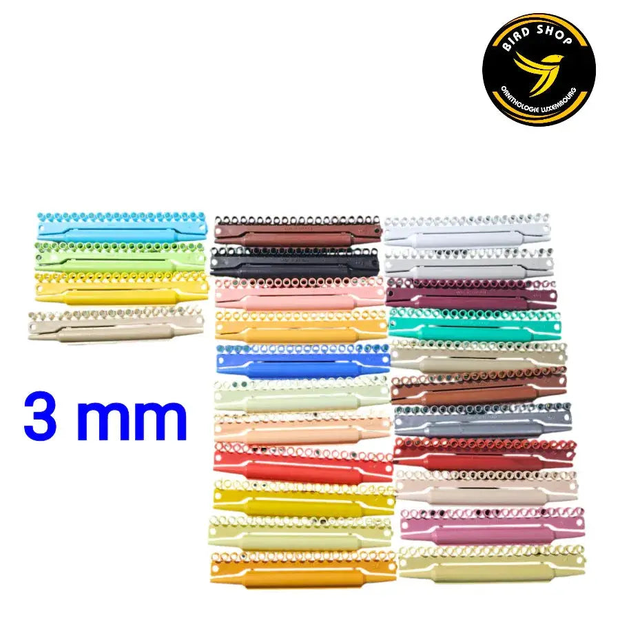 Bagues ouvertes en plastique 20pc avec numéro 1-20 , (3mm Canari) - BIRD SHOP ORNITHOLOGIE LUXEMBOURG S.A.R.L-S