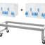 Chariot 119×33×36 cm en fer peint blanc pour 2 cages 58 cm avec roues haute qualité dont 2 freins