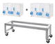 Chariot 119×33×36 cm en fer peint blanc pour 2 cages 58 cm avec roues haute qualité dont 2 freins