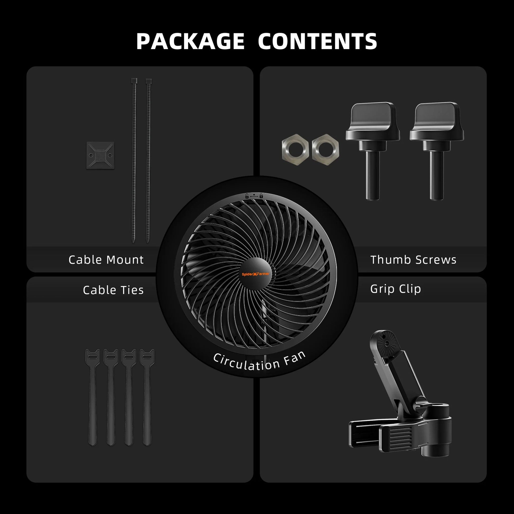 2025 Nouvelle version Spider Farmer®6 pouces tente de croissance clip ventilateur Moteur EC, 10 vitesses Contrôle du vent Oscillation grand angle à 10 niveaux, étanche IP54 pour un flux d’air optimal des plantes (paquet de 2) SPIDER FARMER