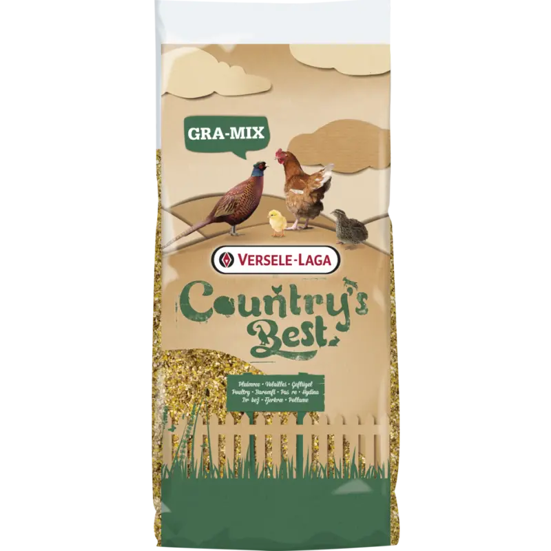 Country's Best GRA-MIX Mélange Volaille + Grit 20kg - Mélange céréales avec du maïs grossièrement concassé et du grit Versele-Laga