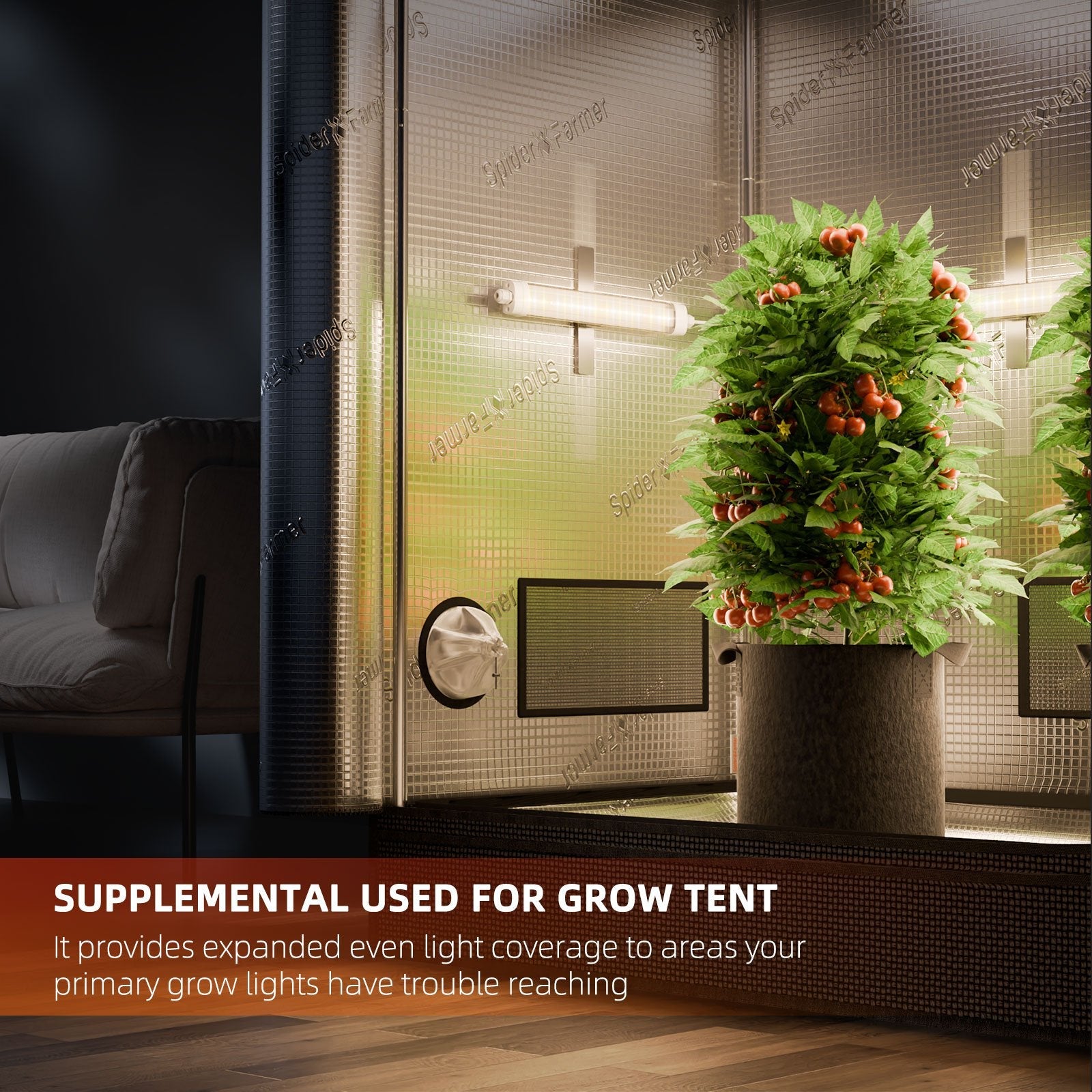 Spider Farmer Glow30 32W Éclairage latéral à spectre complet LED Barres lumineuses de croissance 13", kit de 4 barres, stimule la croissance et le rendement des bourgeons inférieurs, idéal pour le clonage, la croissance et la floraison SPIDER FARMER