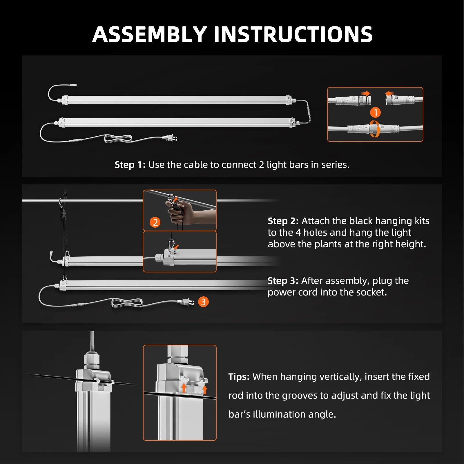 barres lumineuses de croissance LED Spider Farmer® Glow80 80W, spectre complet, étanche IP65, lampes connectables pour plantes d’intérieur, plantes succulentes, clonage, végétation et floraison SPIDER FARMER