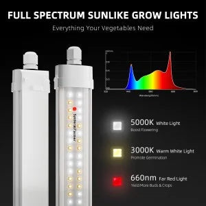 barres lumineuses de croissance LED Spider Farmer® Glow80 80W, spectre complet, étanche IP65, lampes connectables pour plantes d’intérieur, plantes succulentes, clonage, végétation et floraison SPIDER FARMER