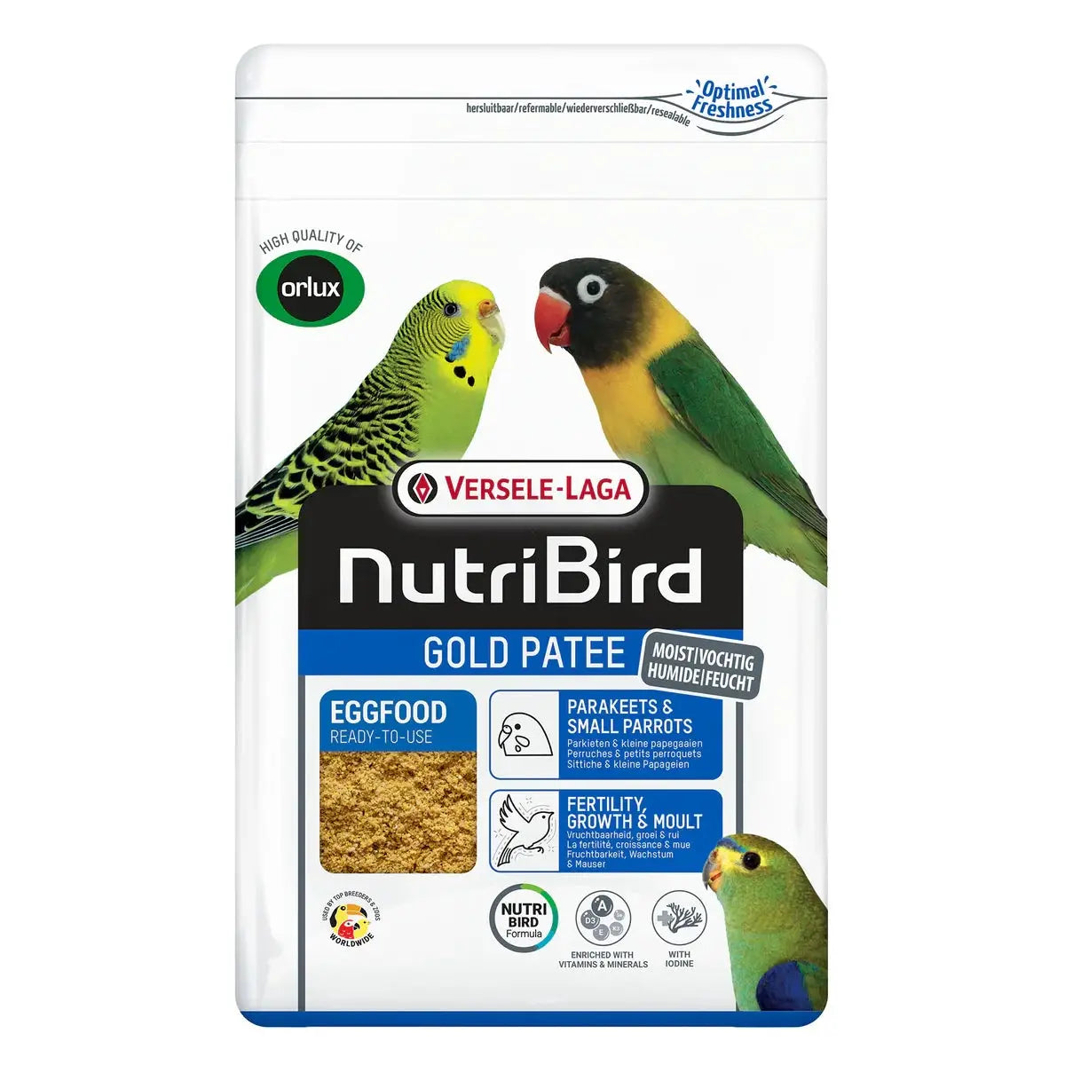 Gold Pâtée Humide Perruches et Petits Perroquets - 10kg - NutriBird Versele-Laga