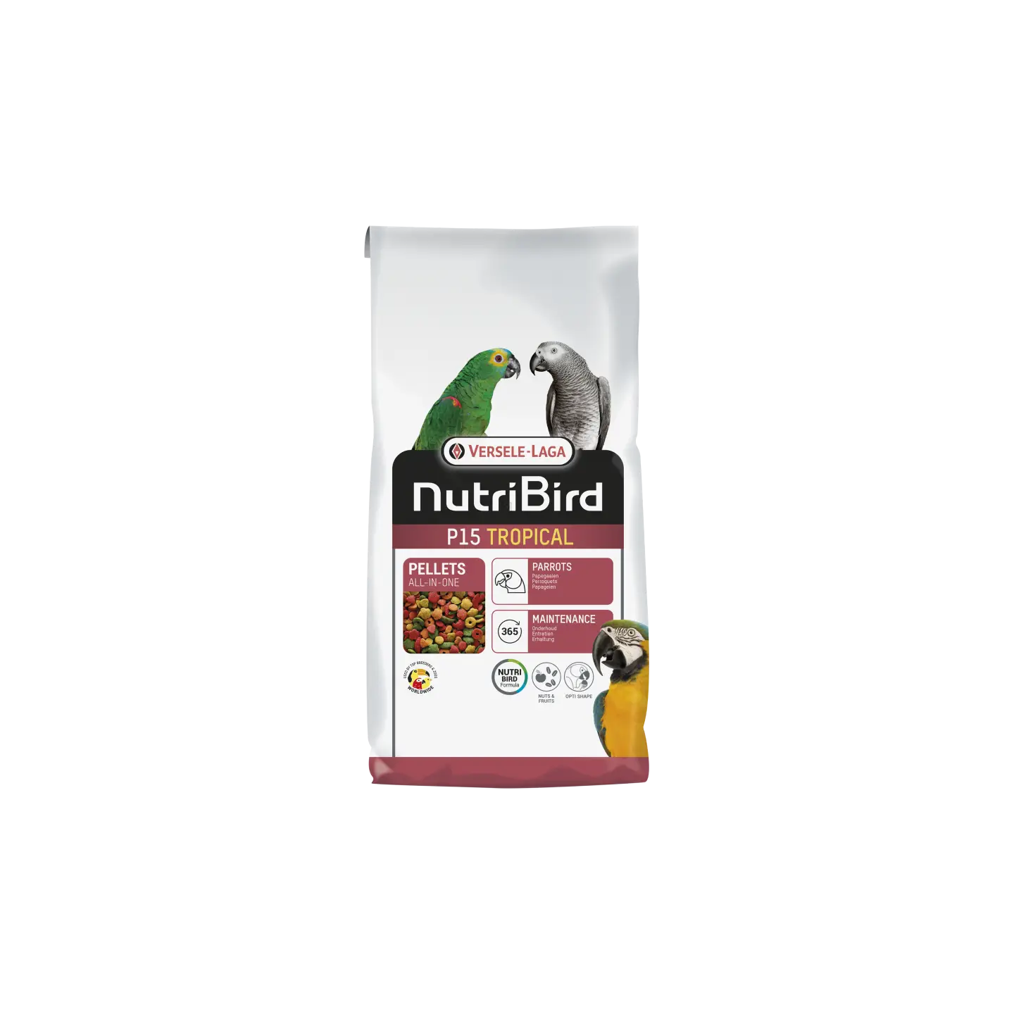 Nutribird P15 tropical 10kg - Granulés Extrudés - BIRD SHOP ORNITHOLOGIE LUXEMBOURG S.A.R.L-S