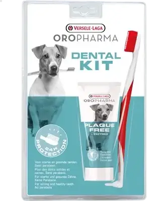 Oropharma Plaque Free Dental Kit 100gr - Dentifrice & brosse à dents contre la plaque dentaire - chiens - BIRD SHOP ORNITHOLOGIE LUXEMBOURG S.A.R.L-S
