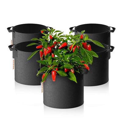 Paquet de 5 sacs de culture en tissu de 10 gallons (38 L) (Pflanzsäcke) – Jardinières de jardin respirantes et réutilisables pour tomates et légumes SPIDER FARMER