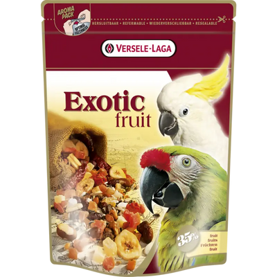 Prestige Premium Perroquets Exotic Fruit Mix 600gr - Mélange de graines, céréales & pièces de fruits pour perroquets Versele-Laga