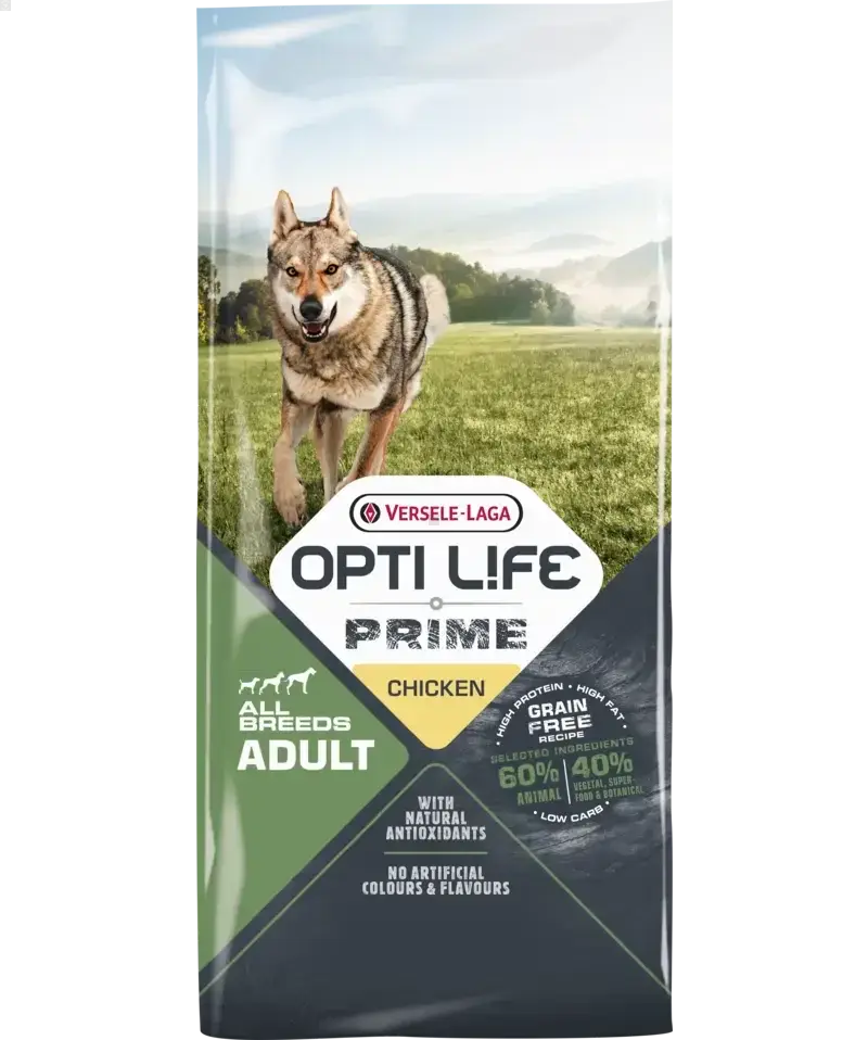 Prime Adult All breeds sans céréales au poulet 2,5kg - Opti Life - BIRD SHOP ORNITHOLOGIE LUXEMBOURG S.A.R.L-S