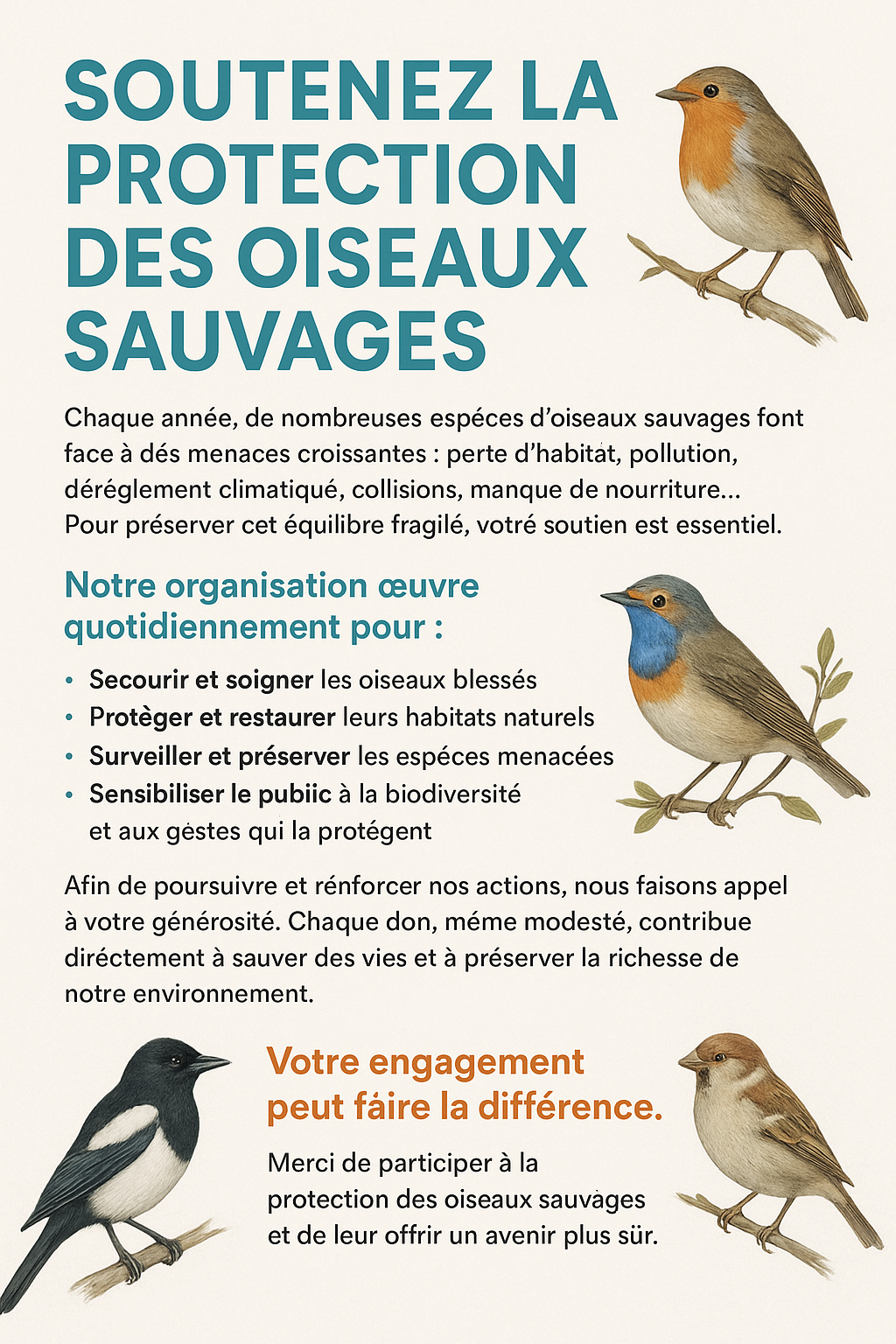 Soutenez la Protection des Oiseaux Sauvages BIRD SHOP ORNITHOLOGIE LUXEMBOURG S.A.R.L-S